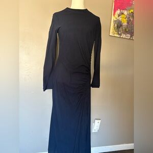 Elegant dark blue Long Sleeve Dress